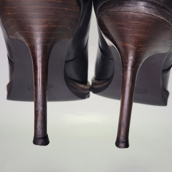Coach Thelma Stiletto Black Mid-Calf Leather Boot Sz 10 - Picture 9 of 14